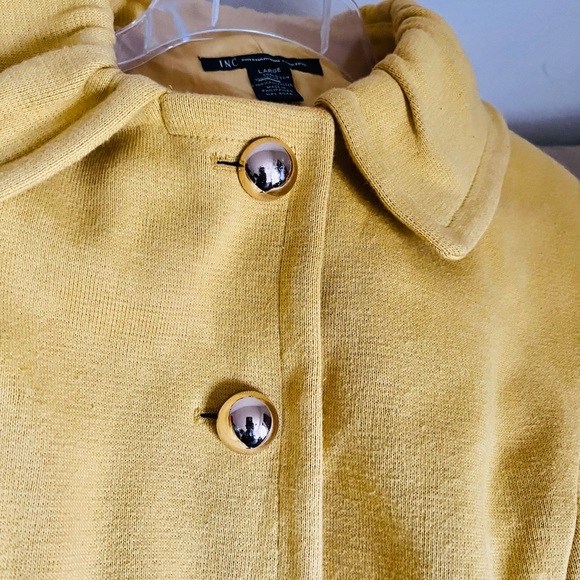 I.N.C. Yellow Jacket with Gold Buttons - Picture 9 of 9